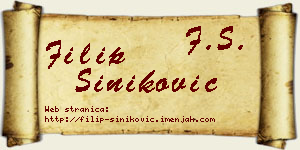 Filip Šiniković vizit kartica